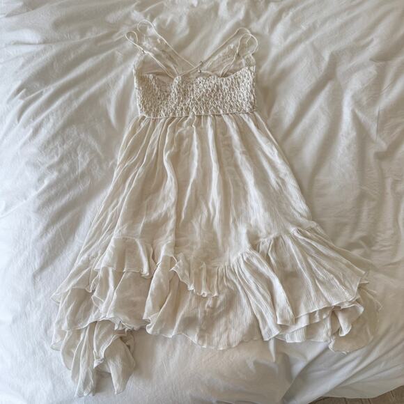 Free People One Adella White Mini Dress Size S Lace Boho Summer Bridal - Picture 5 of 6